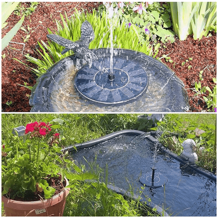 Solar Powered Floating Bird Bath Fountain Outdoor Pond Garden Patio Water Pump W/ 8 LED Light