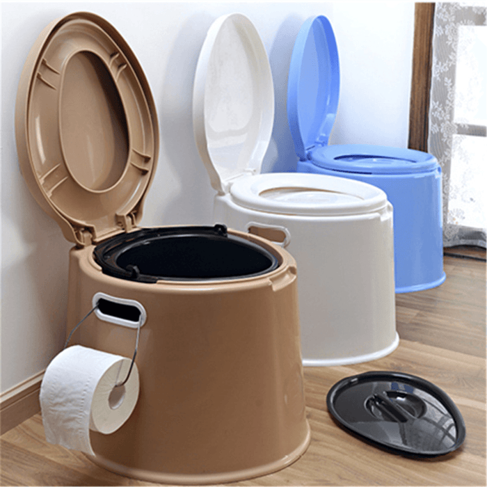 Portable Travel Toilet Compact Potty Bucket Seats Waste Tank Lightweight Outdoor Indoor Toilet for Camping Hiking Boating Caravan Campsite Hospital