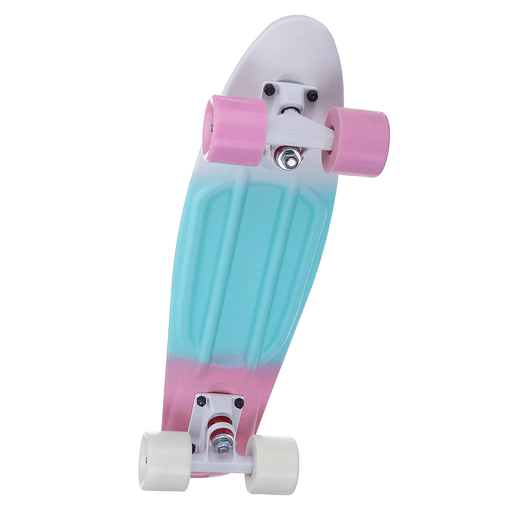 SGODDE 22" Mini Skateboards Cruiser Retro Skateboard Long-Board for Kids Ages 6-12 with LED Wheels