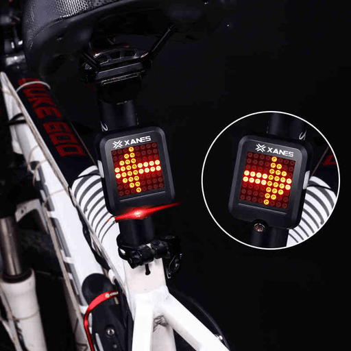 XANES 64 LED 80LM Intelligent Automatic Induction Steel Ring Brake Safety Bike Tail Light with Infrared Laser