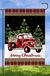 Merry Christmas Decorations Red Truck with Gifts Double Sided Winter Garden Flag