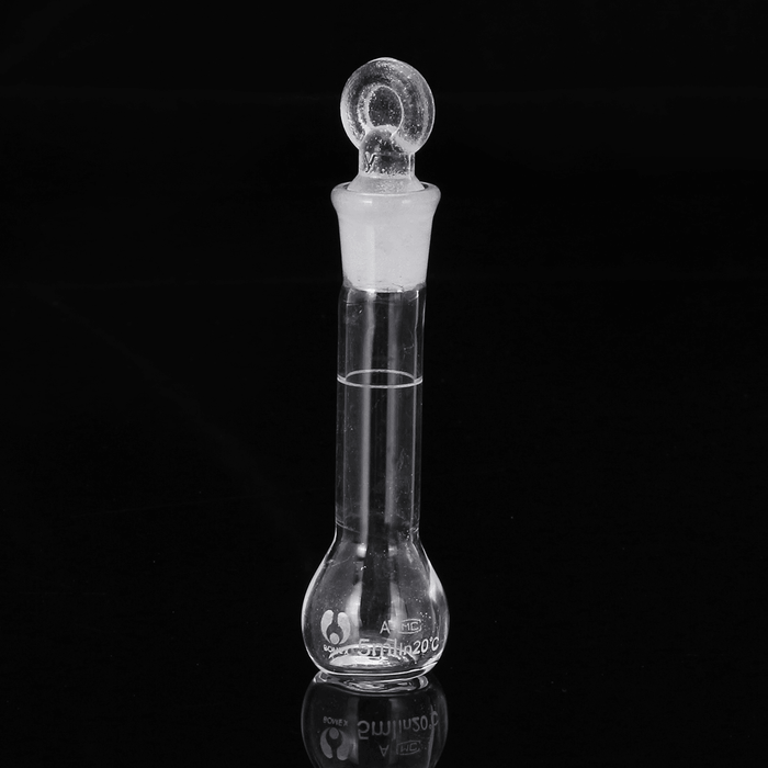 5Ml Clear Glass Volumetric Flask W/ Glass Stopper Lab Chemistry Glassware