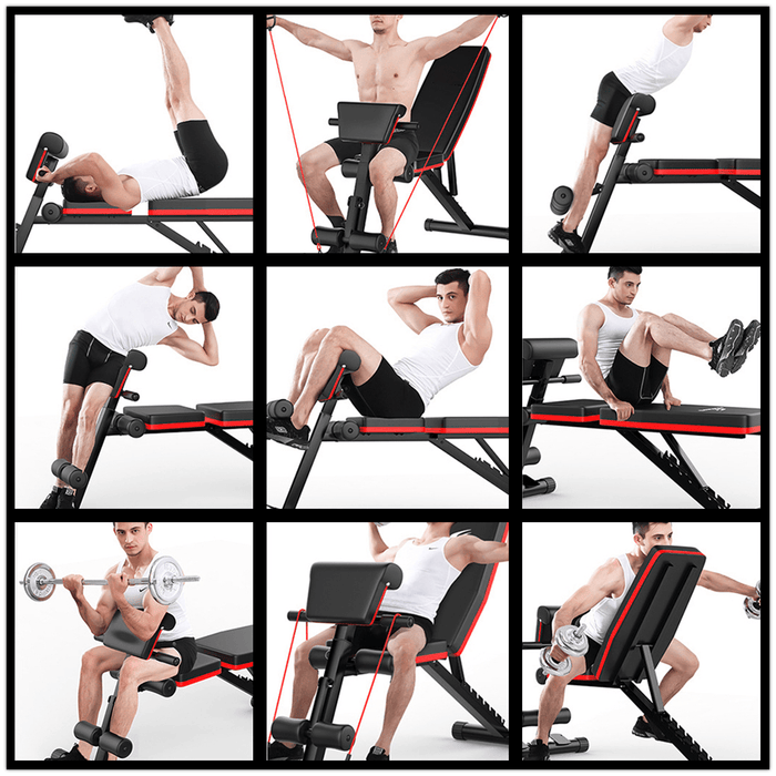 5-In-1 Adjustable Sit up Bench Folding Weight Lifting Strength Training Board Home Gym Fitness Sport Exercise Bench