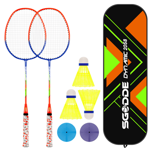 SGODDE Badminton Rackets Set 1 Pair Badminton Rackets 3 Balls 2 Replacement Grip Tapes 1 Carrying Bag Outdoor Sport