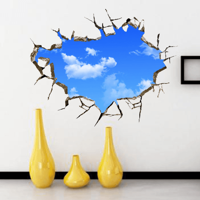 Miico 3D Creative PVC Wall Stickers Home Decor Mural Art Removable Sky Landscape Wall Decals