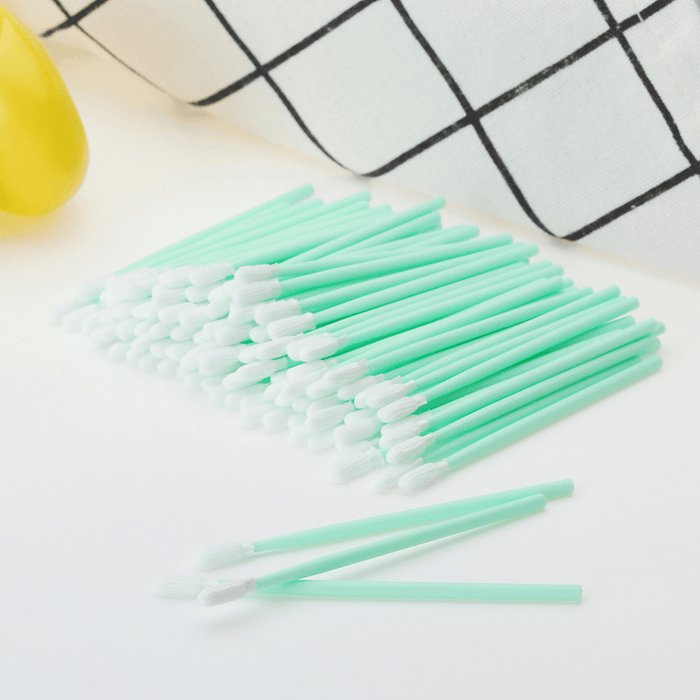 100Pcs Polyester Swab Sticks Microfiber Cleaning Head Swab for Solvent Printer Optical Equipment