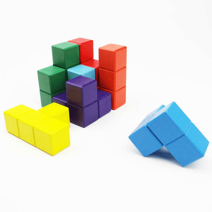 Child Wooden Building Blocks Toys Lightweight Cubes Set Kids Educational Toys Gift