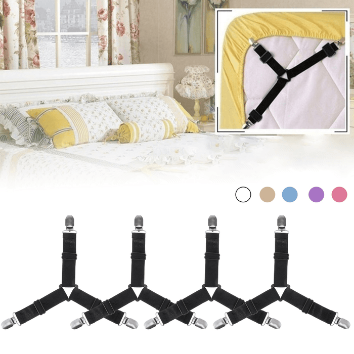 4 Pcs Elastic Bed Sheet Grippers Bed Mattress Cover Blankets Holder Suspender Fastener Camping Travel