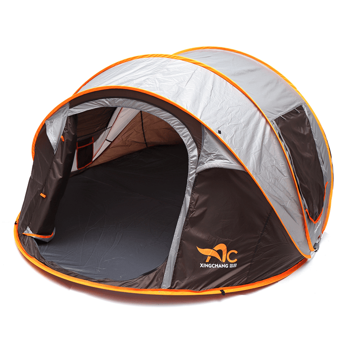 5-8 Person Automatic Camping Tent Windproof Waterproof 2 Large Mesh Windows Family Tent Sunshade Canopy for All Seasons