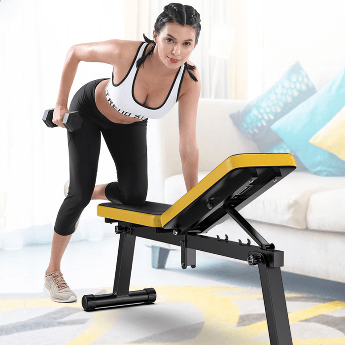 MIKING Folding Dumbbell Bench Multifunctional Sit up Abdominal Bench Soft Home Gym Exercise Fitness Stool