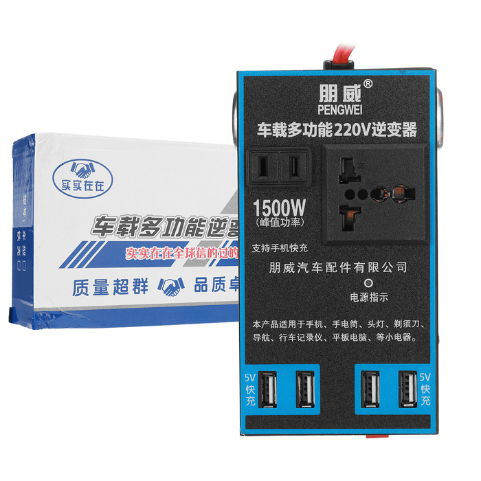 1500W Pure Sine Wave Solar Power Inverter 12/24V DC to 120/220V AC Converter Car Inverter