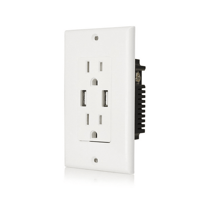 US Wall Socket 2 USB Outlets 2.4A/3.1A/4.2A Charger Socket Wall Socket Panel Switch