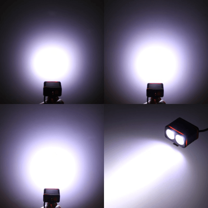 XANES 1200LM 2Xt6 LED 4-Mode Waterproof Bike Light Temperature Control Power Display No Batt