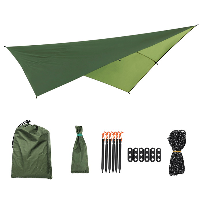 Outdoor Tent Sunshade Portable Hammock Rain Fly Waterproof Tent Tarp Camping Backpacking Tarp