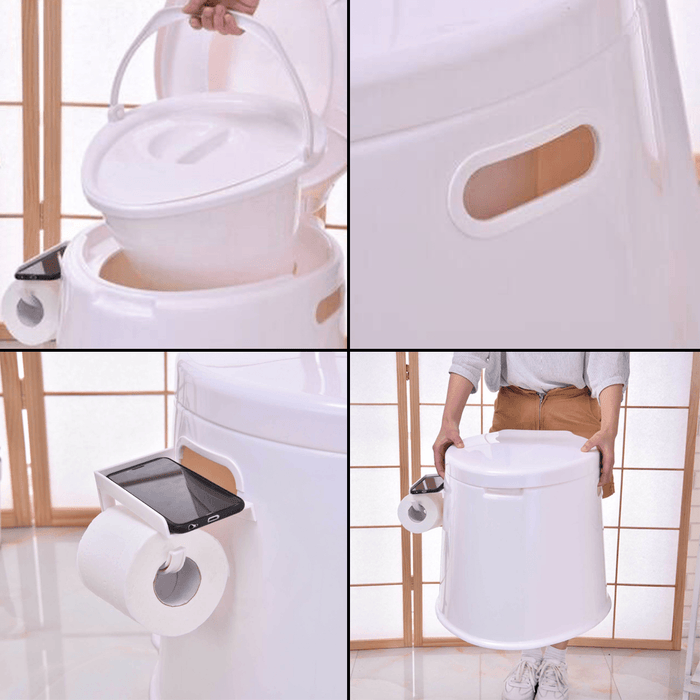 Multifunctional Toilet Moveable PP Board and Barrel Connected Bearing 100KG 5L