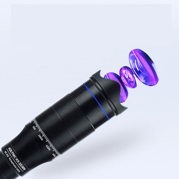 40X HD Phone Camera Lens Smart Double Lens Zoom Telescope Set Fish Eye Len Monocular for Outdoor Camping Travel