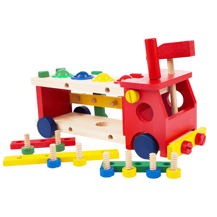 DIY Educational Toys Kids Exercise Practical Wooden IQ Game Car Assemble Building Gift Training Brain Toys