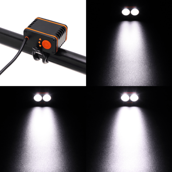 XANES 1200LM 2Xt6 LED 4-Mode Waterproof Bike Light Temperature Control Power Display No Batt