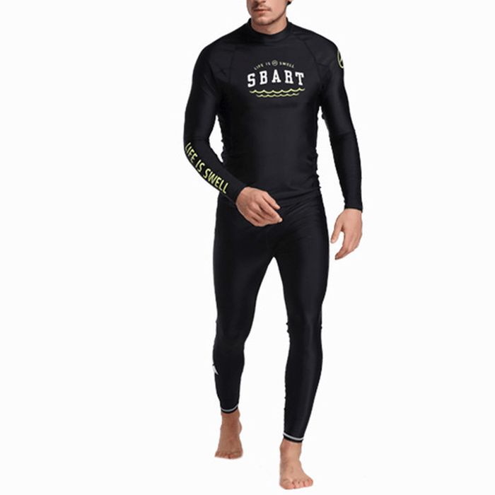 Men'S Skinny Patchwork Wter Protective Diving Suit Swimsuit for Men Swimwear