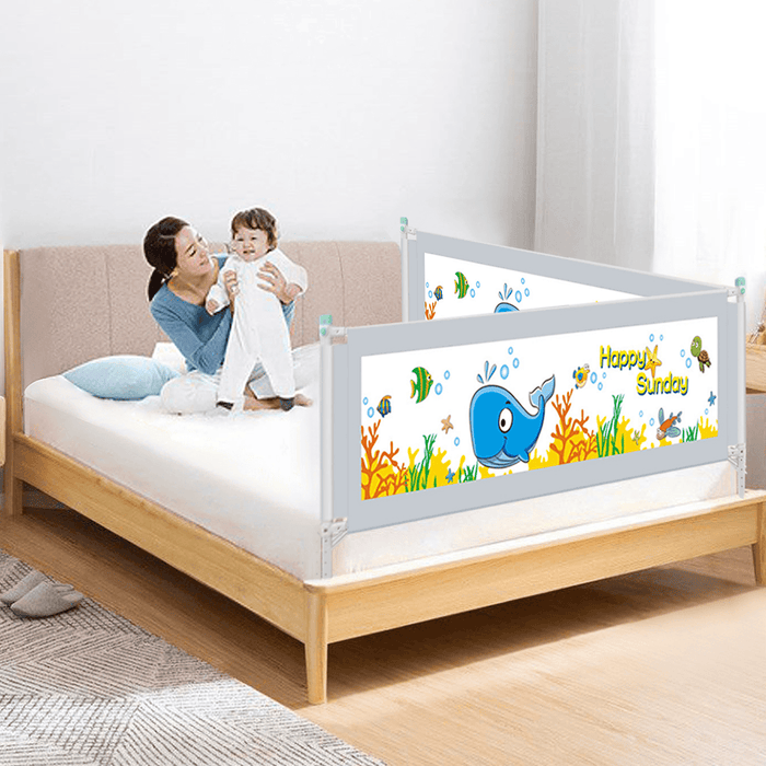 Foldable Child Safety Barrier Baby Safety Bed Guardrail Anti-Fall Bedside Fence for Kids Railing