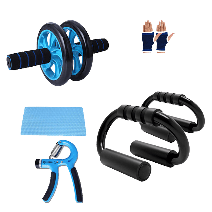 Home Strength Training Fitness Set Abdominal Wheel Roller Push up Stand Fitness Gloves Hand Gripper Jumping Rope