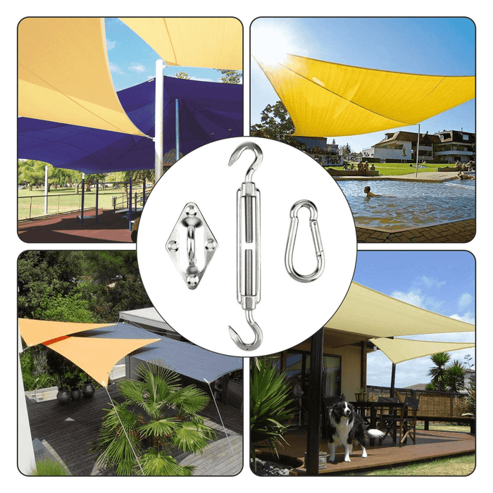 NASUM 80PCS Shade Sail Hardware Parasols Tents Hooks Climbing Buckles Screws Stainless Steel Tent Accessories for Outdoor Garden Courtyard