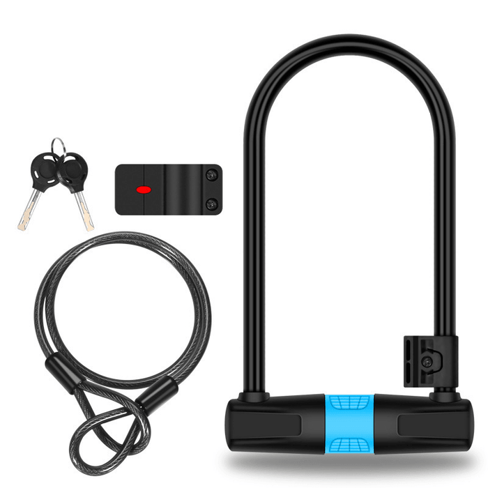 BIKIGHT Bike U-Lock Anti-Theft Safety Cable Locks Bicycle Wheel Lock with 2 Keys Bracket Bicycle Lock Motorcycle Lock Electric Scooter Lock