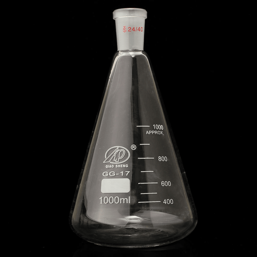 1000Ml,24/40,Glass Erlenmeyer Flask,1L,Conical Bottle,Lab Chemistry Glassware