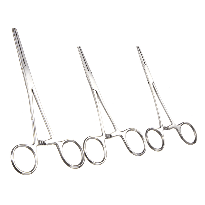 1Pc Hemostat Forceps Straight Curved Stainless Steel Locking Clamp