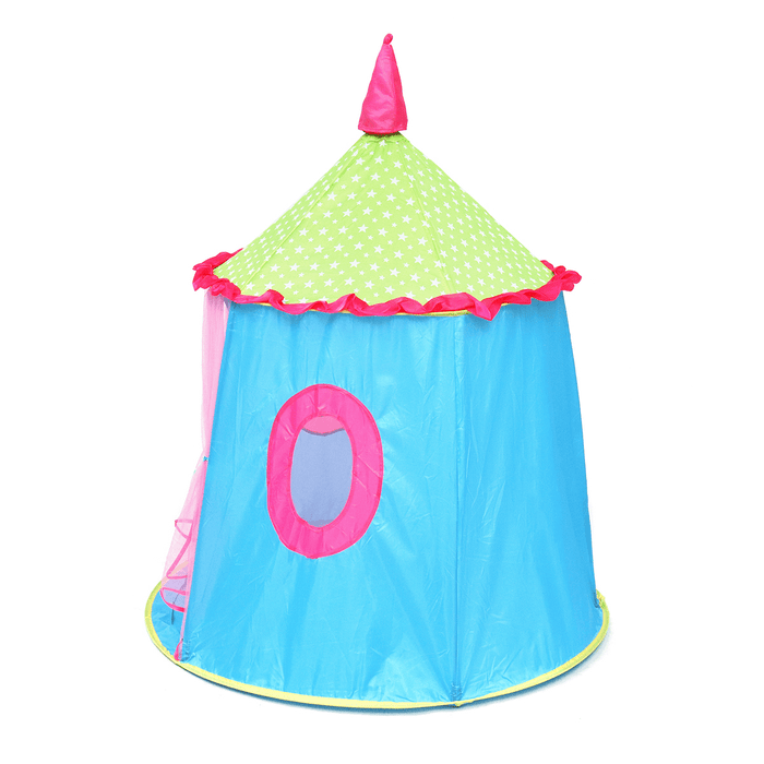 120X110Cm Kids Folding Play Tent Princess Indoor/Outdoor Castle Playhouse Game Tent for over Aged 3 Girls＆Boys Gifts