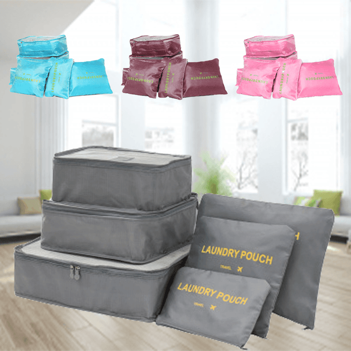 SAGM 6 in 1 Outdoor Travel Sorting Clothes Storage Bag Luggage Packing Bag Clothes Bags