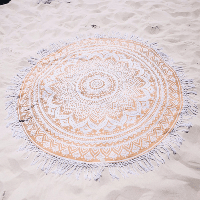150Cm European Style Thin Polyester Fiber Beach Yoga Towel round Bed Sheet Tapestry Tablecloth