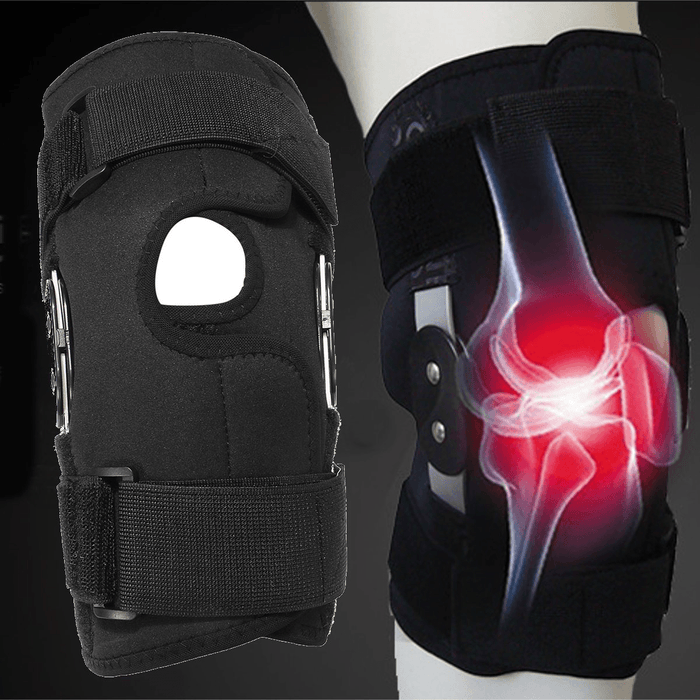 Double Hinged Full Knee Support Brace Pad Adjustable Aluminium Support Joint Protection