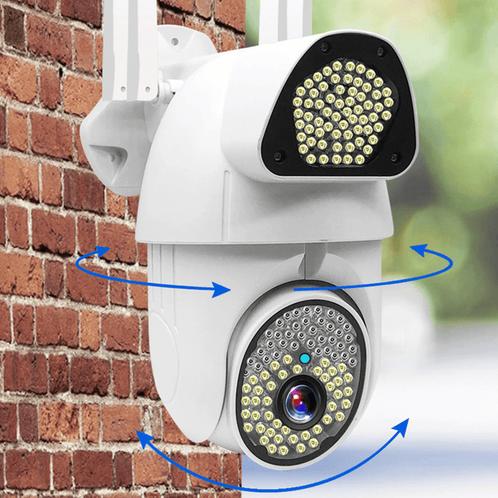 Xiaovv Security Camera Outdoor 135 LED Lights 360° 1080P View Wifi Home Surveillance Camera V380Pro APP Control with IP66 Weatherproof Moving Detection Color Night Vision 2-Way Audio Cloud Camera PTZ IP Camera