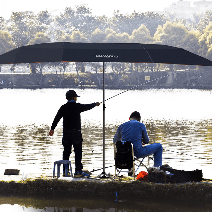 Lanmodo Automatic Car Umbrella Cover Tent Remote Control Portable Waterproof UV Proof Sun Shade Carport Waterproof All Weather Dual-Use Navy Blue with Stand