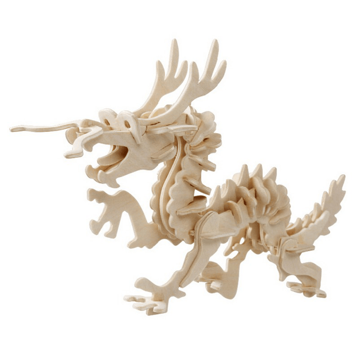 Wooden 3D Puzzle Jigsaw Dragon Snake Animal Shaped Puzzles Toy Kid'S Child'S Educational Toys Gift