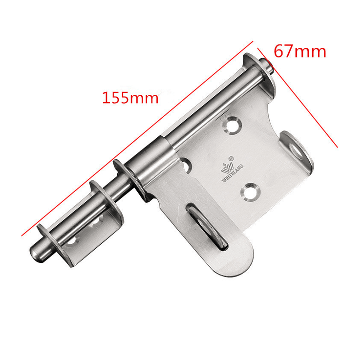 Stainless Steel Left and Right Latches Sliding Lock Security Door Latch with Screws