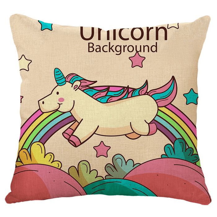 Honana 45X45Cm Home Decoration Cartoon Unicorn Animal Square 12 Optional Patterns Cotton Linen Pillowcases Sofa Cushion Cover Chair Seat