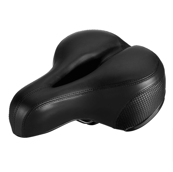 BIKIGHT Wide Bum Cycling Sprung Bike Saddle Bicycle Seat Gel Cushion Comfort Soft Saddles with Reflective Stripe