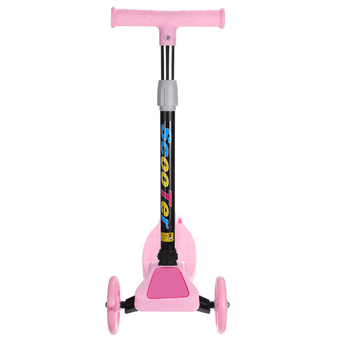 Kids 3 Wheel Foldable Scooters T-Bar Adjustable Riding Kick Scooters LED PU Flashing Wheels Exercise Balance for Kids Birthday