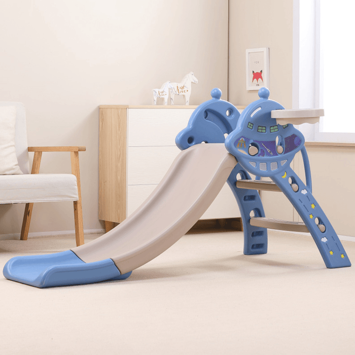 3 in 1 Toddler Slide and Swing Set Climber Slide Playset Equipped with Climbing Ladder Slide Basketball Hoop Christmas Gifts
