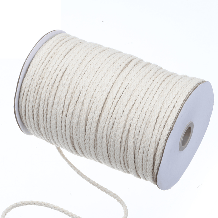 GEMITTO 100M Braided Rope Cotton Yarn Cords 100% Cotton DIY Craft Knitting Wall Hanging for Hand Knitted Gifts