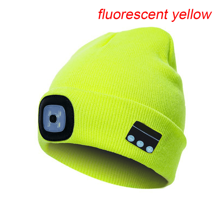 LED Light Wireless Bluetooth Hat Knitted Hat Outdoor Fishing Climbing Hiking Cap