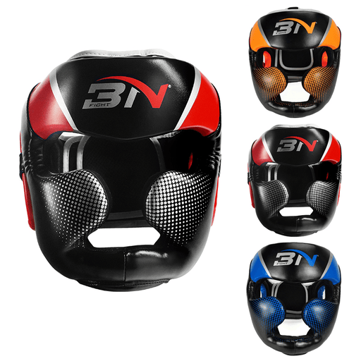 BN FIGHT Full-Covered Boxing Helmet Muay Thai PU Leather Training Sparring Boxing Headgear Gym Equipment Taekwondo Head Guard