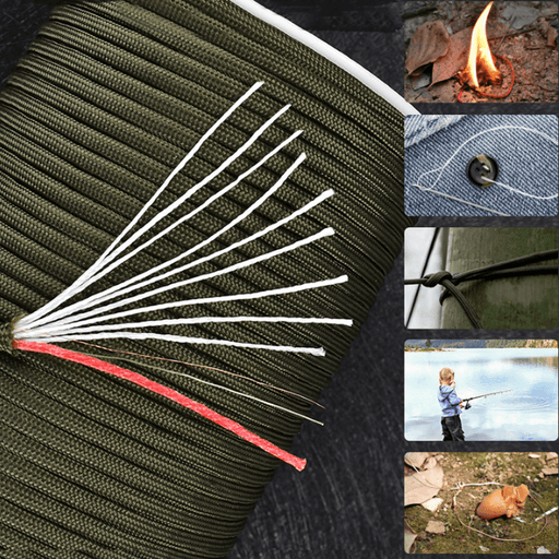 100M 12 Strand Multifunction Parachute Cord 550 Military 4.5Mm Diameter Camping Tent Rope Fishing Rope for Hiking Camping Travel