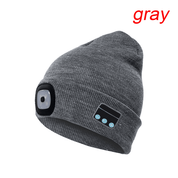 LED Light Wireless Bluetooth Hat Knitted Hat Outdoor Fishing Climbing Hiking Cap