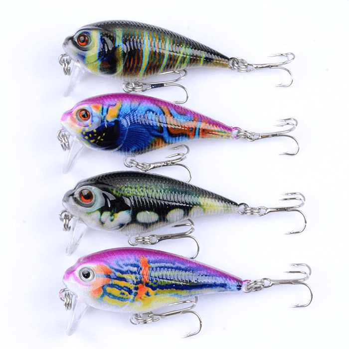 ZANLURE 4PCS 5.5CM 9G Fishing Lures Bass Crankbaits Fishing Bait Hook Lifelike 3D Eyes Lure