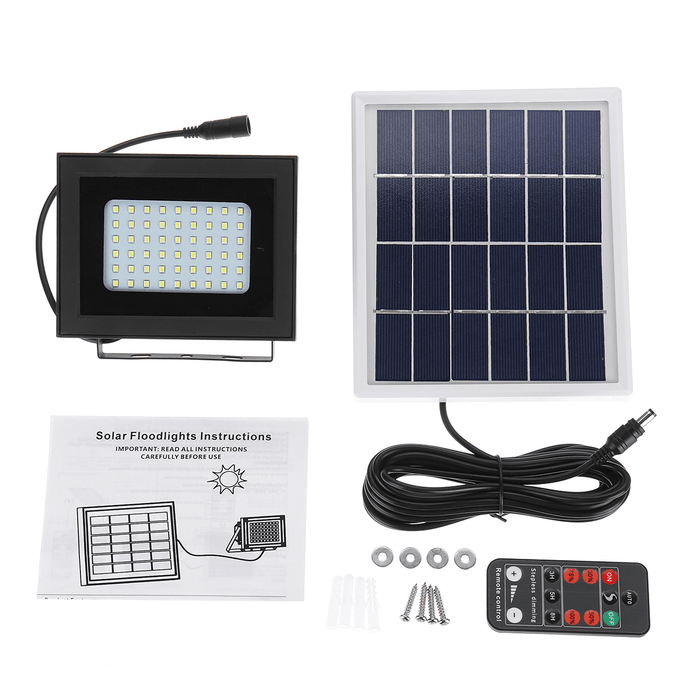 400LM 54 LED Solar Panel Flood Light Spotlight Project Lamp IP65 Waterproof Outdoor Camping Emergency Lantern with Remote Control