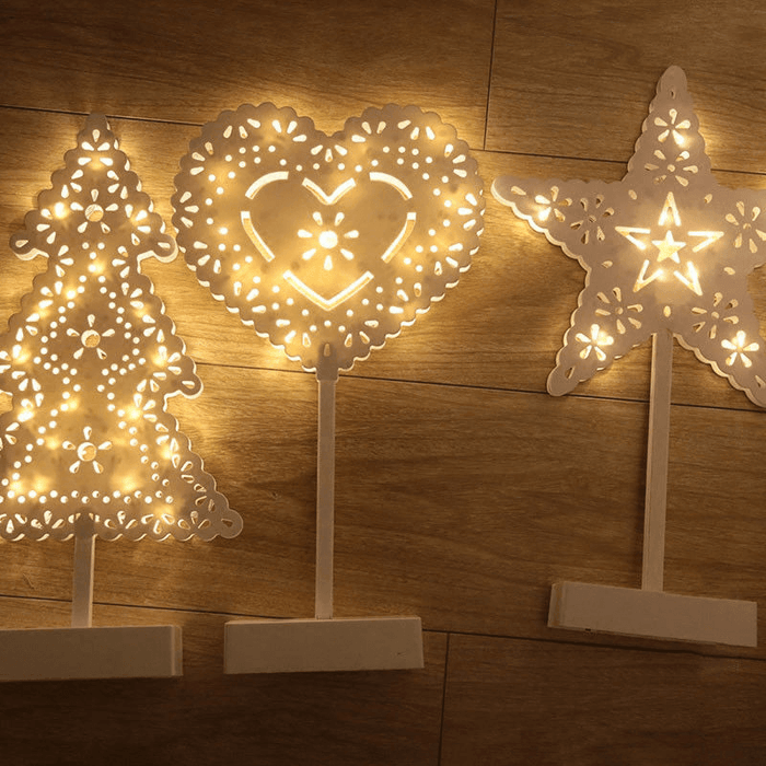 Christmas LED Wooden Table Mini Night Light Desk Lamp Wedding Bedroom Christmas Decor Gifts