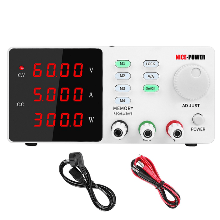 NICE-POWER 0-60V 0-5A Adjustable Programmable Lab Switching Power-Supply DC Regulated Power Supply Bench Digital Display Power Supplies 220V EU Plug